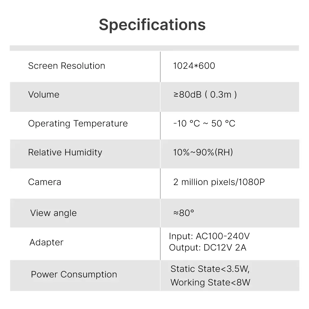 7inchTuya 智能视频门铃 # RL-C07F-TY- 1080P AHD 可视门铃。- 内置高清摄像头 - 运动检测 - 云存储 - 防水设计，适用于户外 - 易于 4-wire 连接_16