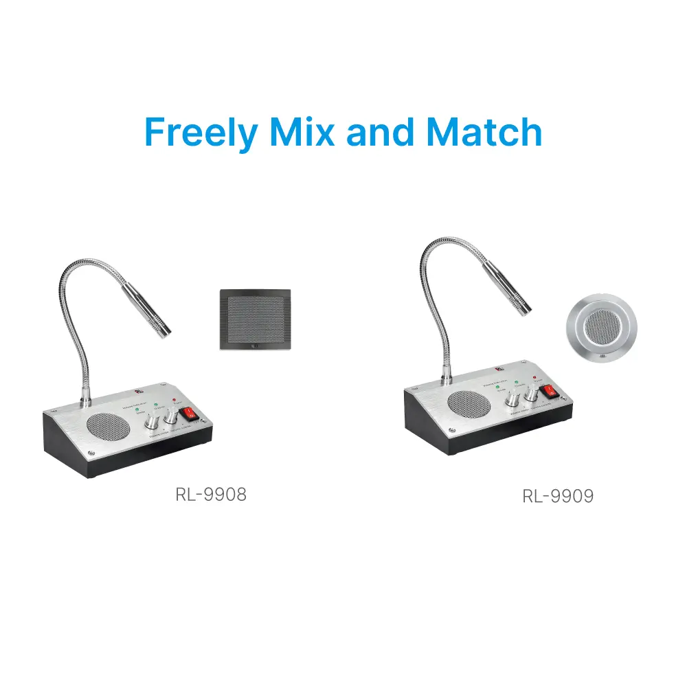 Intercom System, RL-9909, for Bank Counter Windows, Two-Way Communication _ 07