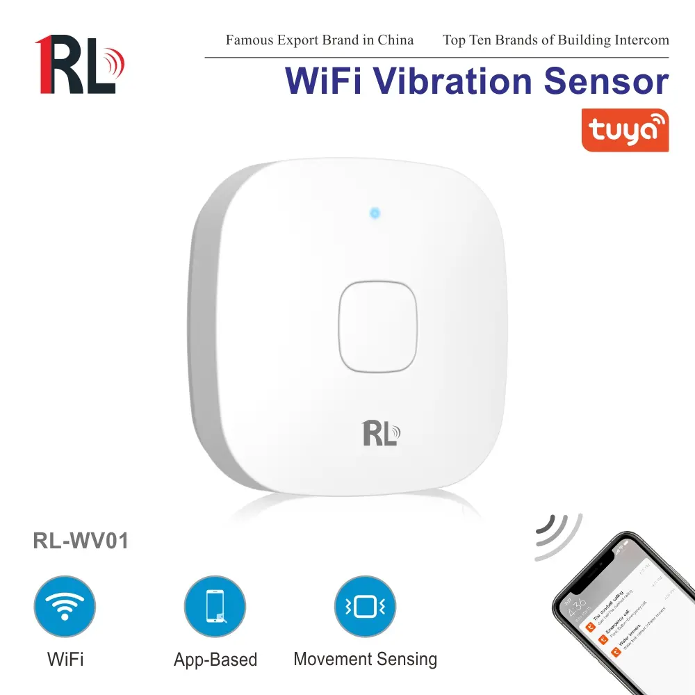 智能家居振动传感器 RL-WV01 | 图雅智能 2.4GHz WiFi，无需集线器，支持自动化与推送通知1