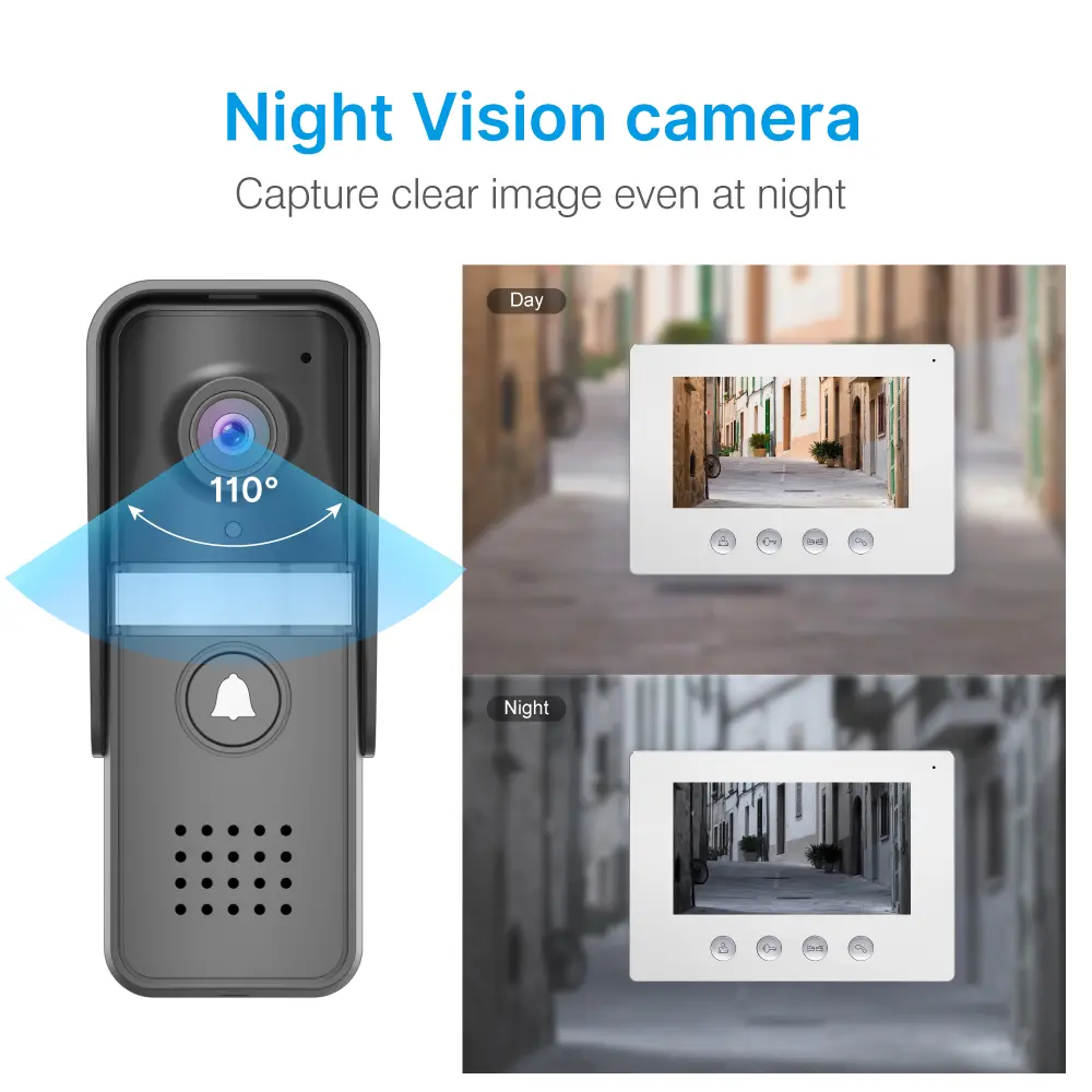 7英寸WIFI AHD可视门铃 #RL-A17U-TY - 通过Tuya Smart APP，可远程监控、对讲和开锁。- 200万像素AHD摄像头。- 提供16种铃声可选。- 支持电控锁和门禁锁连接。_06