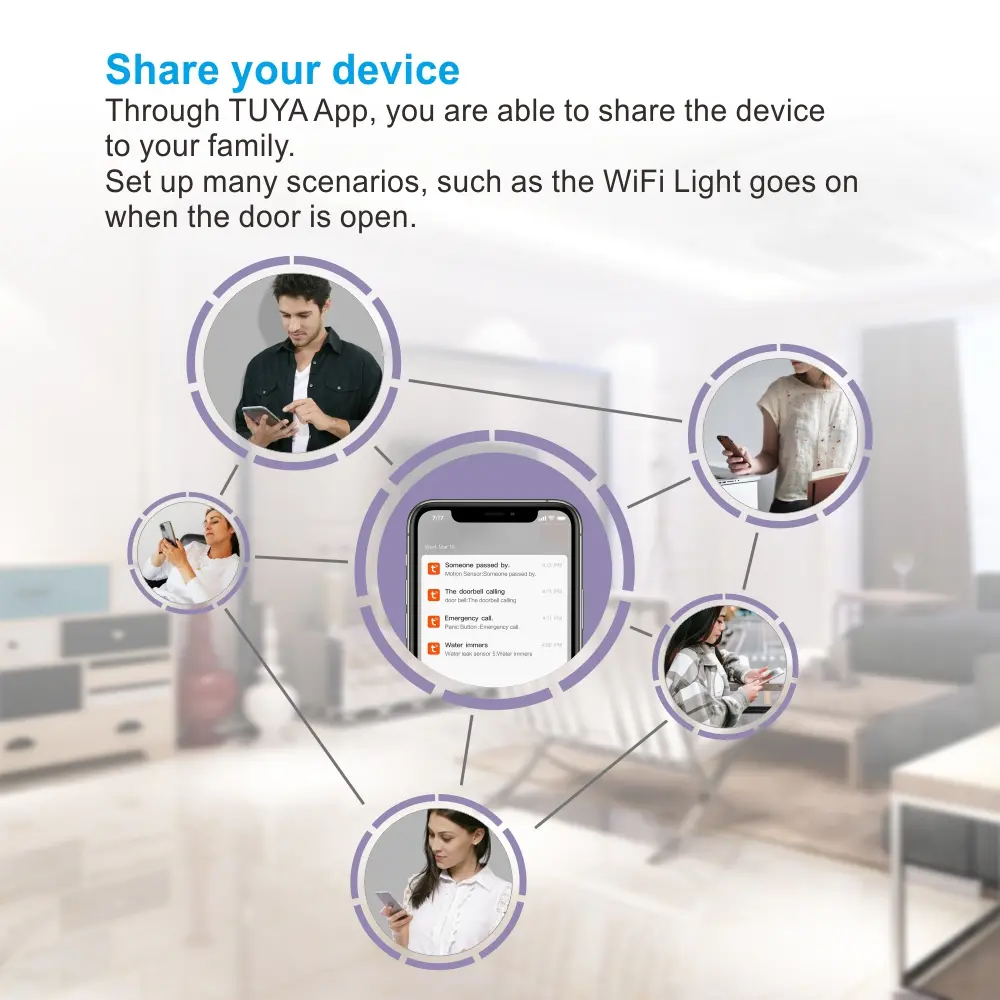 智能家居振动传感器 RL-WV01 | 图雅智能 2.4GHz WiFi，无需集线器，支持自动化与推送通知4