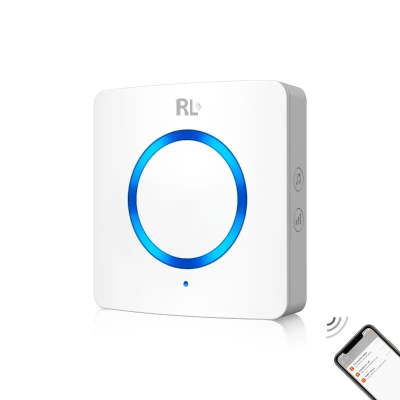 智能室内报警器，适用于智能家居系统 RL-WALM01，涂鸦智能平台，2.4GHz WiFi 连接，静音设计 9dB，无需网关，支持自动化场景