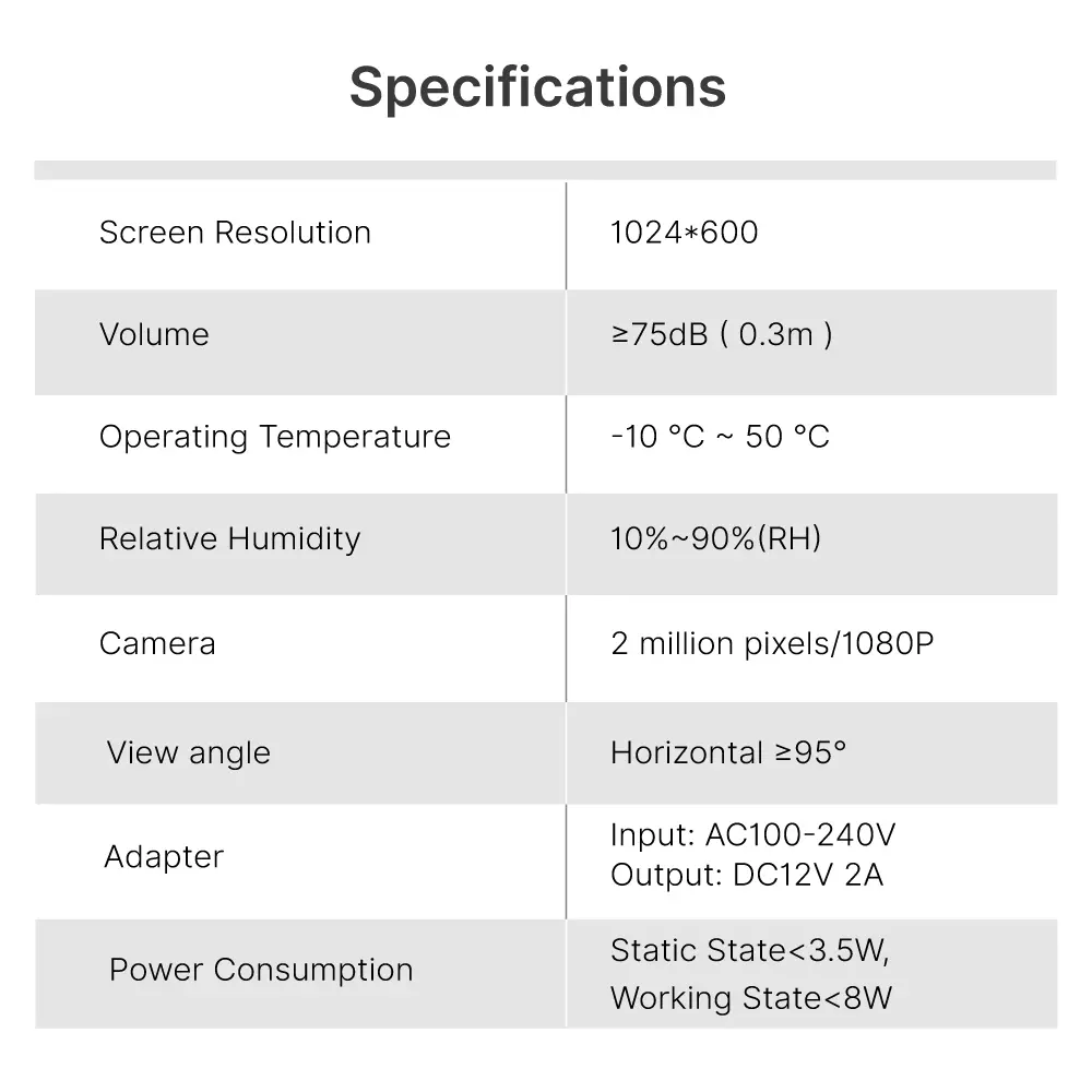 7英寸 TUYA WIFI 智能视频门铃 Doorphone#RL-B17W3-TY-，安装便捷，支持室内与室外设备互联。随时随地查看、聆听并与访客通话。1080P AHD 门铃。内置百万高清摄像头，配备夜视功能。_14
