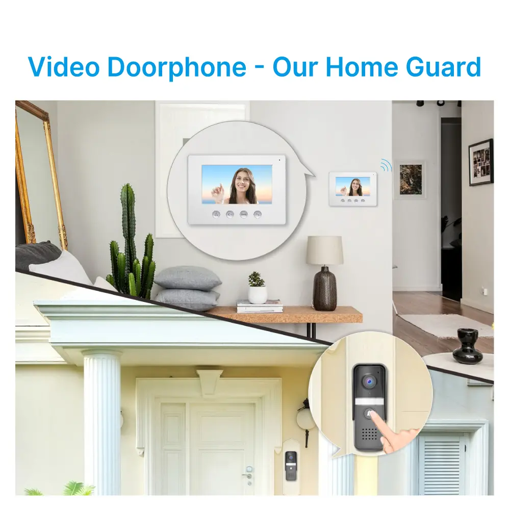 7英寸WIFI AHD可视门铃 #RL-A17U-TY - 通过Tuya Smart APP，可远程监控、对讲和开锁。- 200万像素AHD摄像头。- 提供16种铃声可选。- 支持电控锁和门禁锁连接。_11