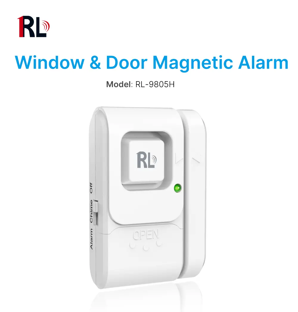 门窗磁报警器 # RL-9805H-105分贝报警。-·轻松关闭/提示音/报警开关。-·低电量测试按钮。_ 01