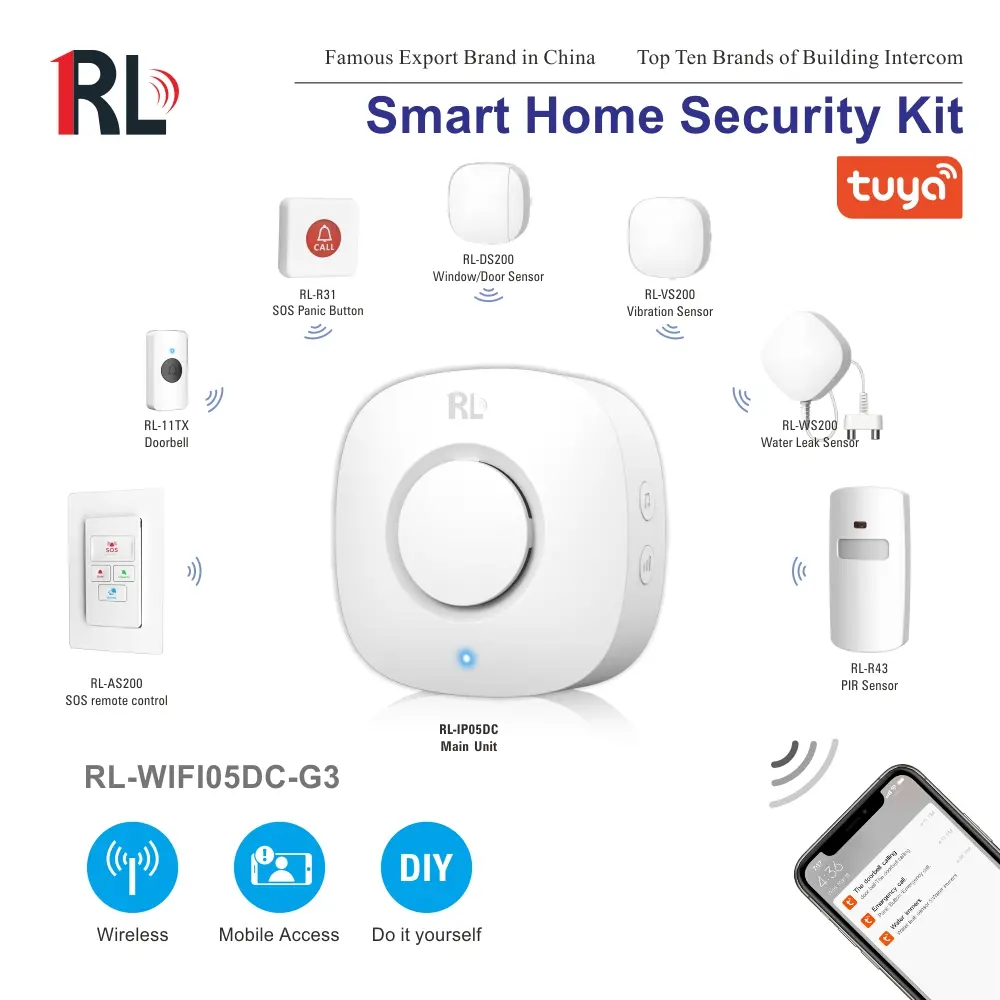 智能集线器,智能家居网关,RL-WIFI05DC-G3,图雅智能,2.4GHz WiFi,自动化,推送通知,支持高达15 RF 433MHz子设备1