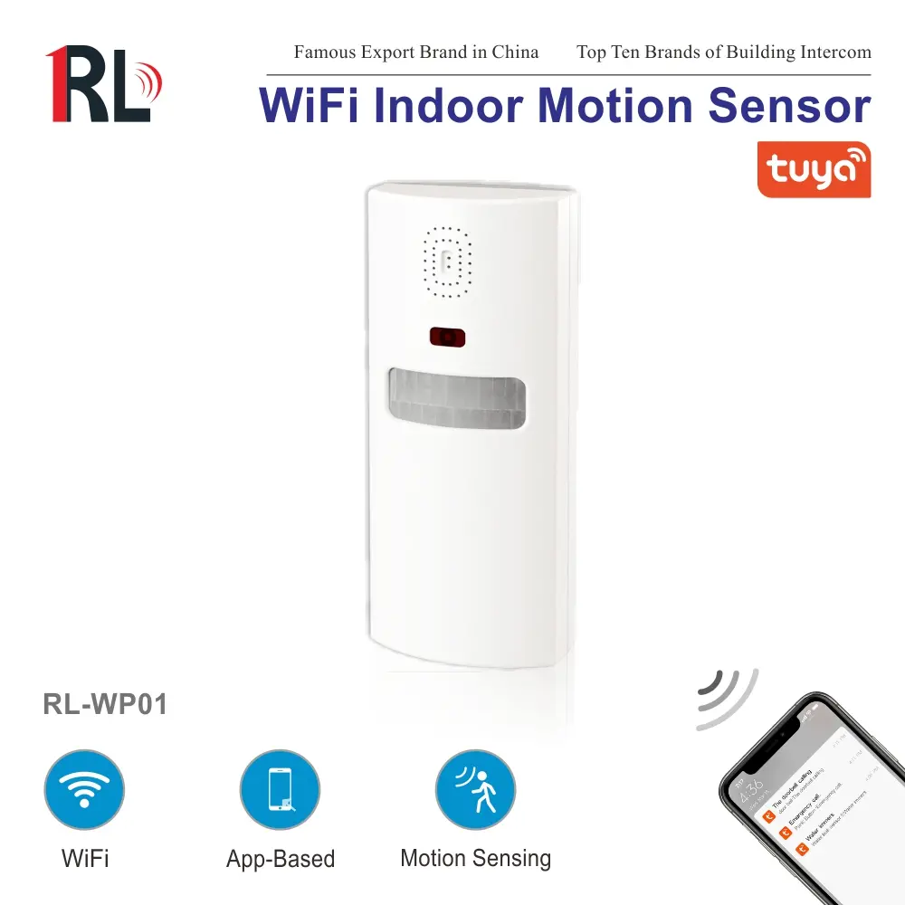 Bewegungs sensor für Smart Home, RL-WP01, Tuya smart, 2,4 GHz WiFi, kein Hub benötigt, Automatisierung, Push-Benachricht igung 1