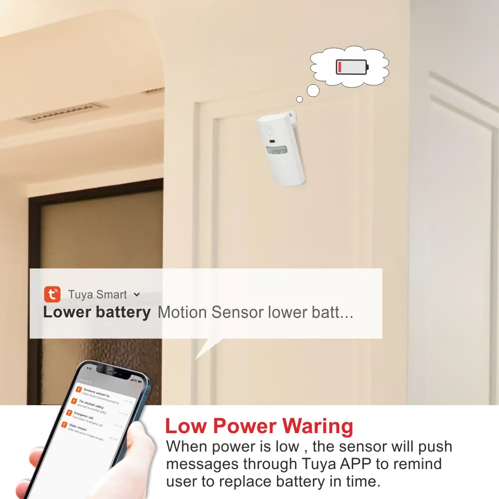 Bewegungs sensor für Smart Home, RL-WP01, Tuya smart, 2,4 GHz WiFi, kein Hub benötigt, Automatisierung, Push-Benachricht igung 5