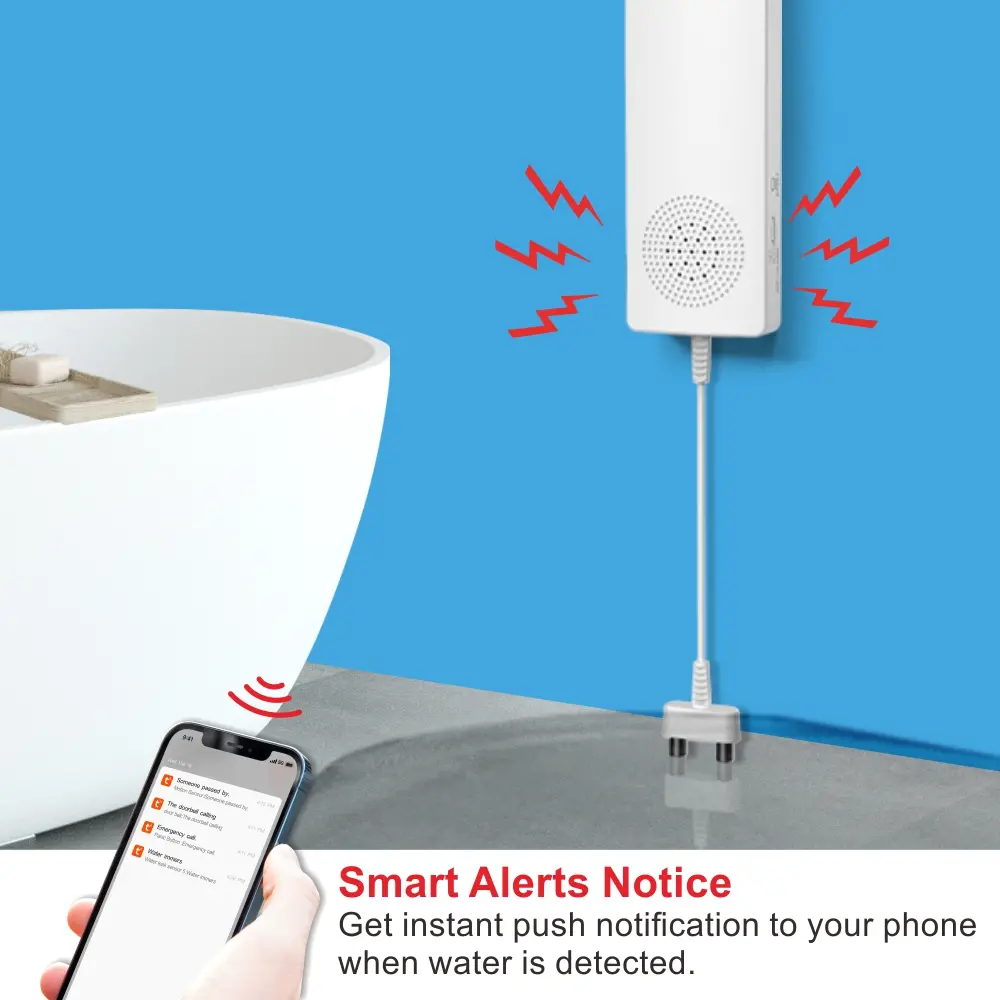 Wasser leck alarm für Smart Home, RL-WW01, Tuya smart, 2,4 GHz WiFi, 95dB, kein Hub erforderlich, Automatisierung, Push-Benachricht igung 3