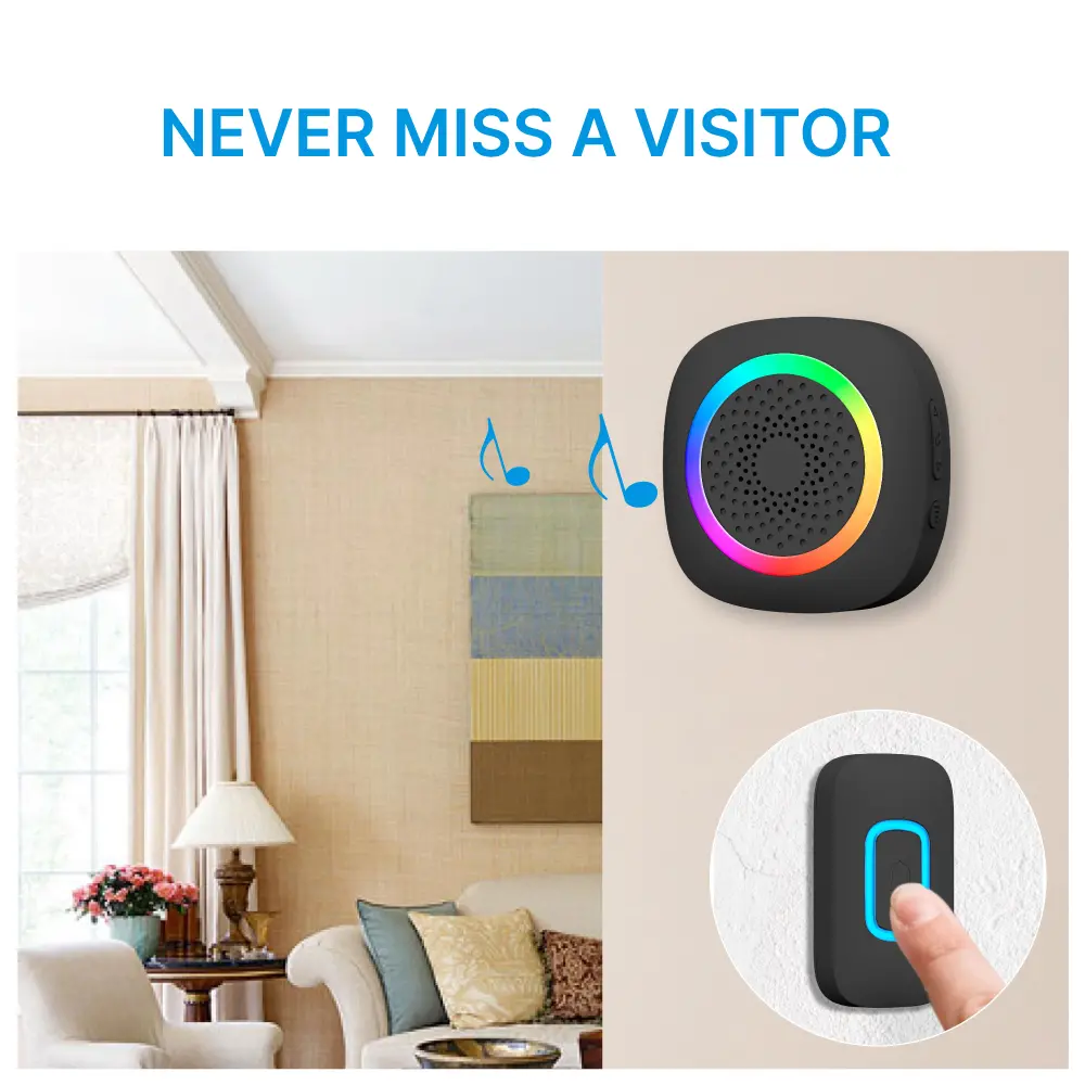Wireless doorbell, door chime, RL-3995, battery powered, anti-interference, 60 tunes/melodies/ringtones, 433MHz, 150 meters_03